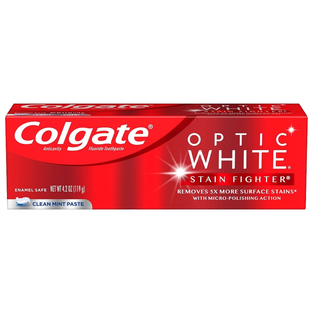 4 Pk Colgate Optic White Stain Fighter Anticavity Fluoride Toothpaste Cl…